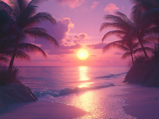 Tropical Palms at Dusk